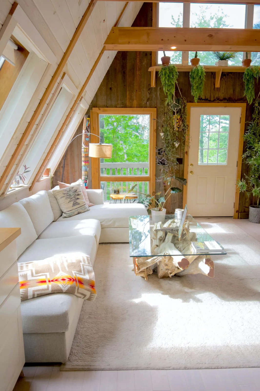 Living-room in wooden cabin