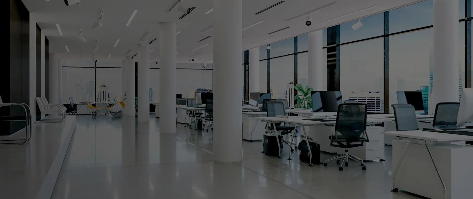 Open clean and white office