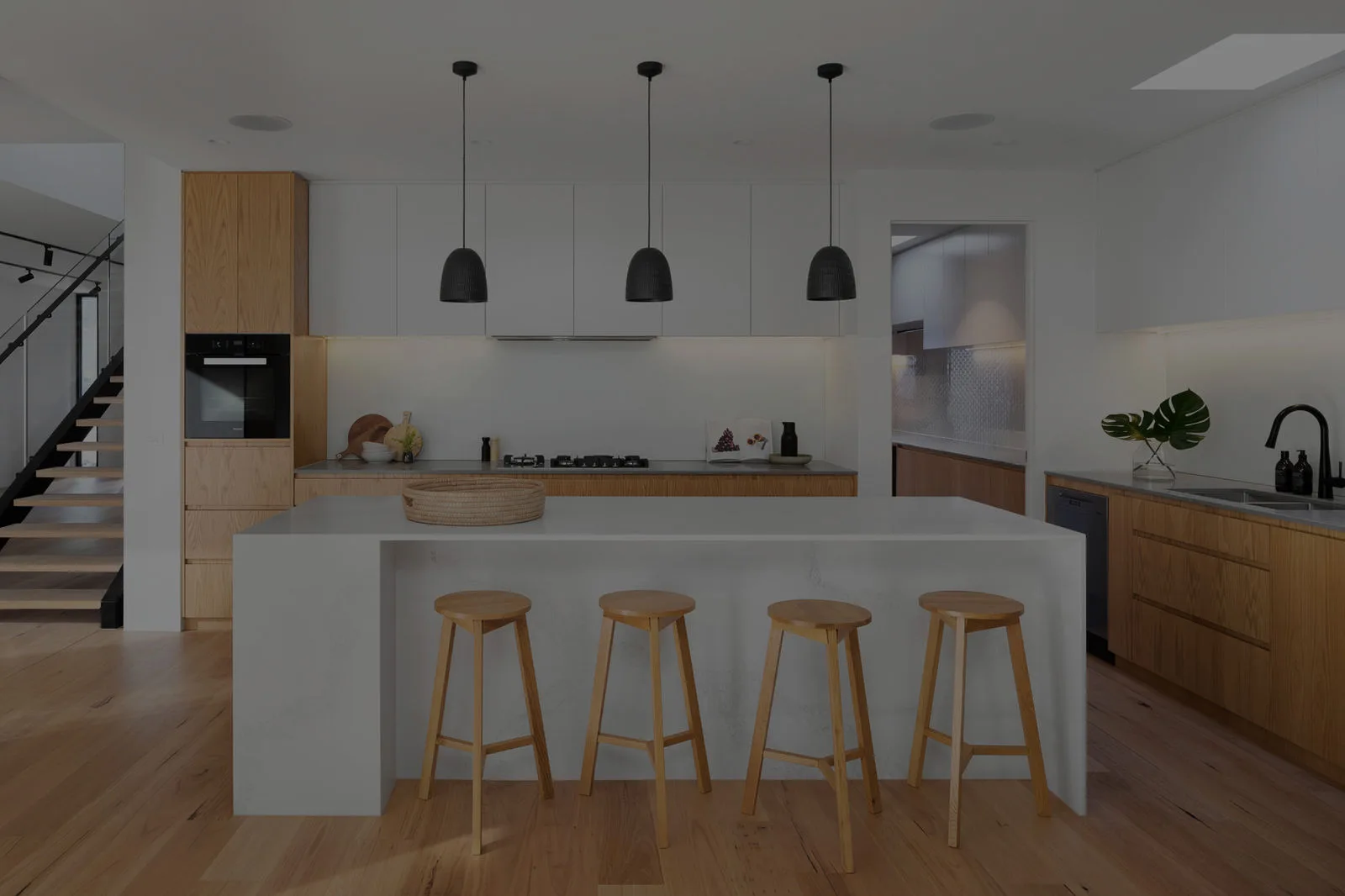 Clean white and wooden kitchen