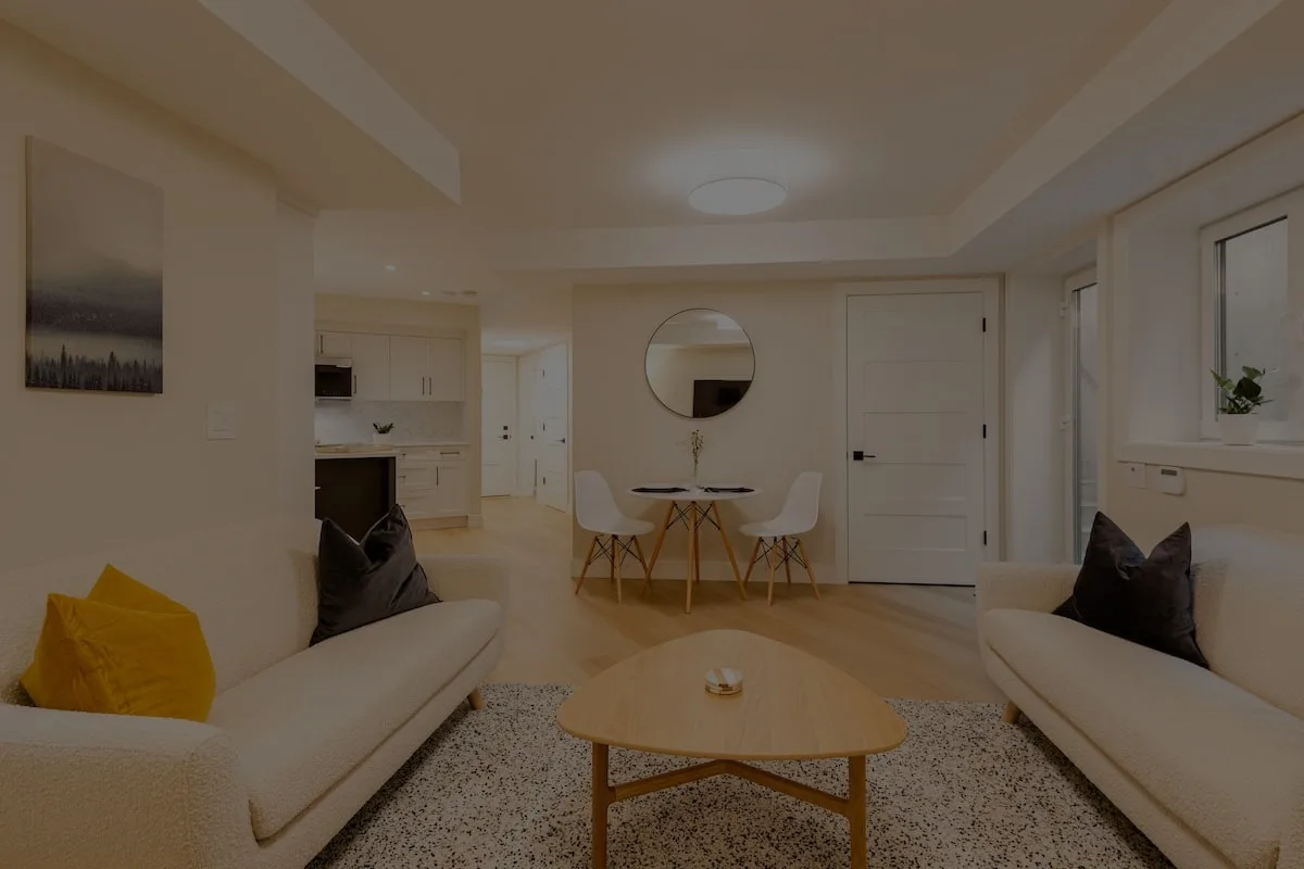 Clean living room and dining room